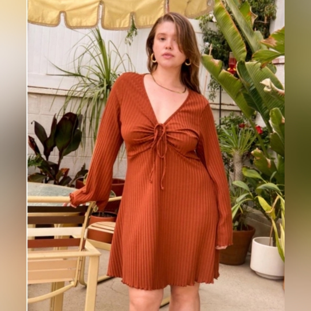 Lisa Says Gah Penelope ribbed mini dress size S